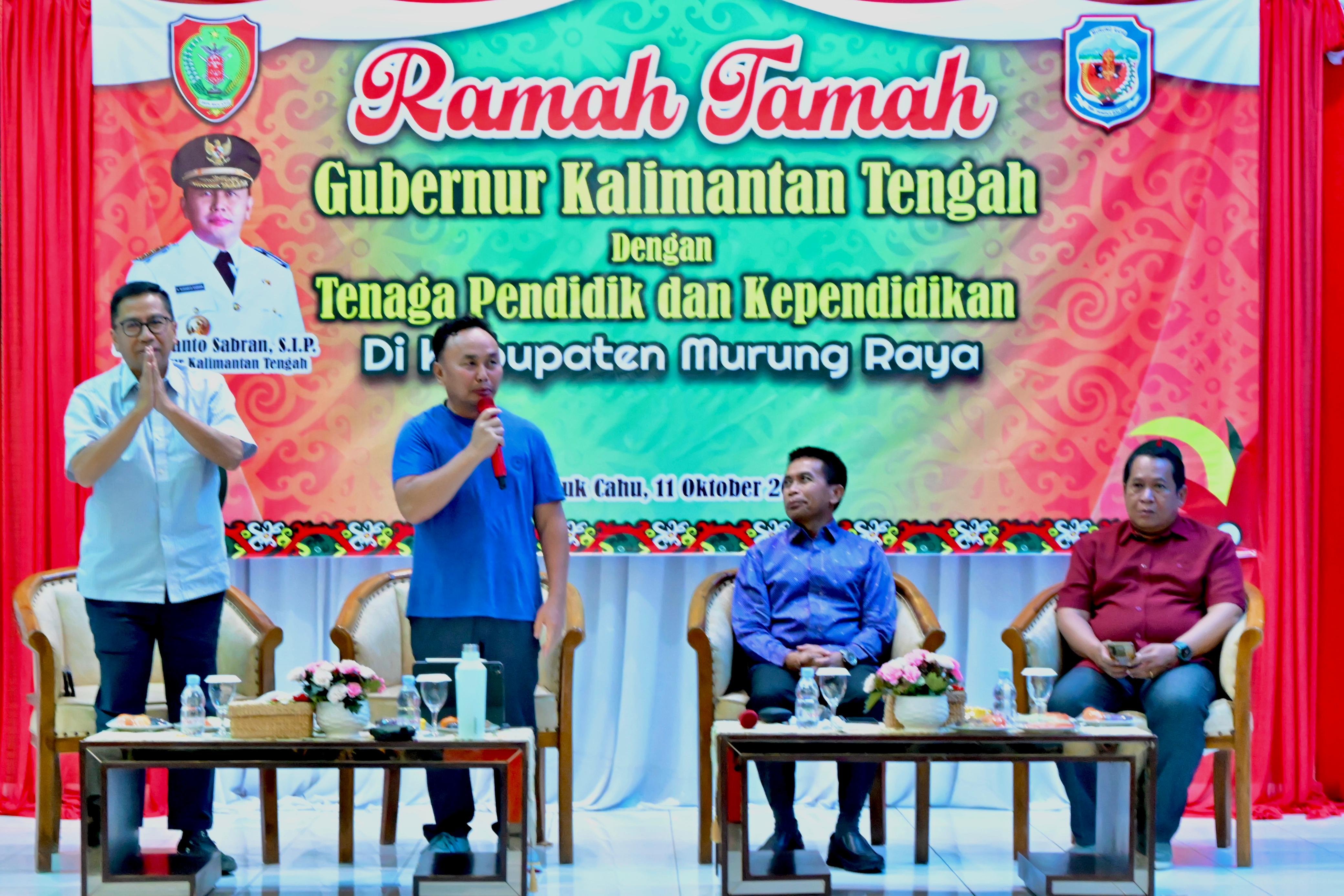 Gubernur Sugianto Sabran Gelar Ramah Tamah Bersama Tenaga Pendidik dan Kependidikan Murung Raya